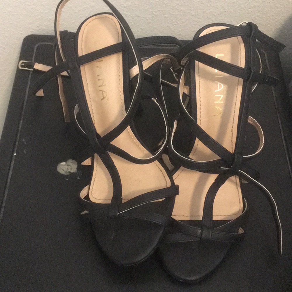 Black  strap heels.